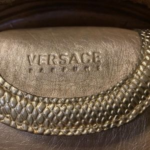 Gold Versace perfume bag wristlet